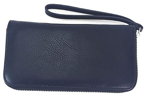 Faux Leather Wallet Simple Slim one Zipper Wallet Black4