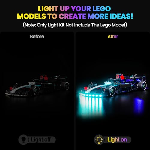 Image of Upgraded Led Light Kit Compatible with LEGO Mercedes-AMG F1 W15 Race Car Building Set, Lights Decoration Compatible with LEGO 77244 (Model Not Included)