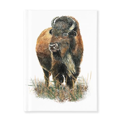 CafePress Watercolor Buffalo Bison Animal Art Hard Cover Journal Notebook, Personal Diary