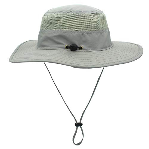 Duakrs Unisex Wide Brim Sun Hat,Outdoor Upf 50+ Waterproof Boonie Hat Summer Uv Protection Sun Caps (Gray Green) #TOP3