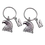 aguila real caracteristicas fisicas llavero para niños 2 llaveros de águila, regalos de águila, llavero de águila, llavero de animales, llavero de pájaro, Plata antigua., 21x19mm