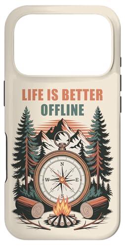 Life is Better Offline ? Camping & Hiking Outdoors Nature �X�}�z�P�[�X iPhone 17 Pro �p