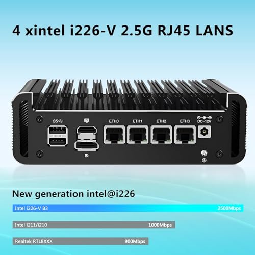 Image of Solid Firewall Industrial Mini PC N150(4C /4T) DDR5 2xNVMe 4xi226-V 2.5G Fanless Soft Router Proxmox Host Server