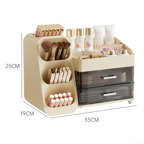 Organiseur de maquillage transparent pour coiffeuse de salle de bain - 5