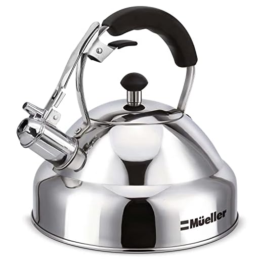 Stove Top Whistling Tea Kettle - Only Culinary Grade Stainless Steel Teapot with Cool Touch Ergonomic Handle and Straight Pour Spout - Tea Maker Infuser Strainer Included