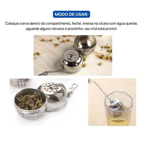 Kit 2 Infusor De Chá Ervas Coador Xícara Individual