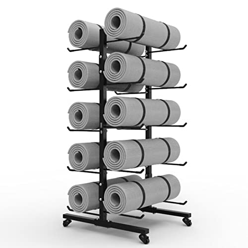 Chariot de rangement pour tapis de yoga au studio ou salon de fitness
