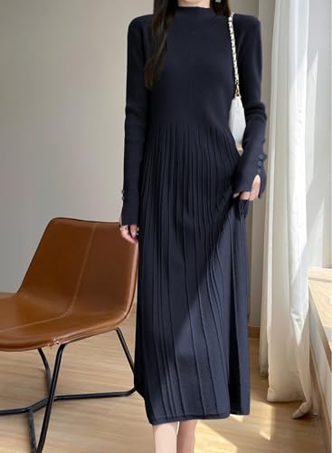 リブニットロングワンピース　大人可愛い　上品