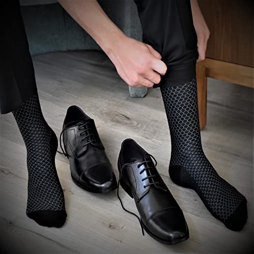 Bamboo Casual & Dress Socks 5-Pair Sock Set For Men Soft And Comfortable For Home, School, Office, Sports, Odorless, And Moisture-Wicking Fiber Fit Sizes 8-12 - Assorted Honeycomb 1 #TOP5