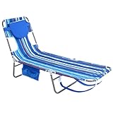 daystar SunnyFeel Beach Lounge Chair, Backpack Reclining Beach Chairs Lay Flat, Face Down Tanning Chair, Folding Camping Chairs Portable Camp Cot with Backpack Straps for Outdoor/Picnic/Lawn