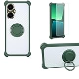 jioeuinly Case Compatible for Mobicel VX21 Phone Case Cover [with 1* Tempered Glass Screen Protector] PC + Silicone [360 Metal Ring, Magnetic Car Mount] CSKB-LV