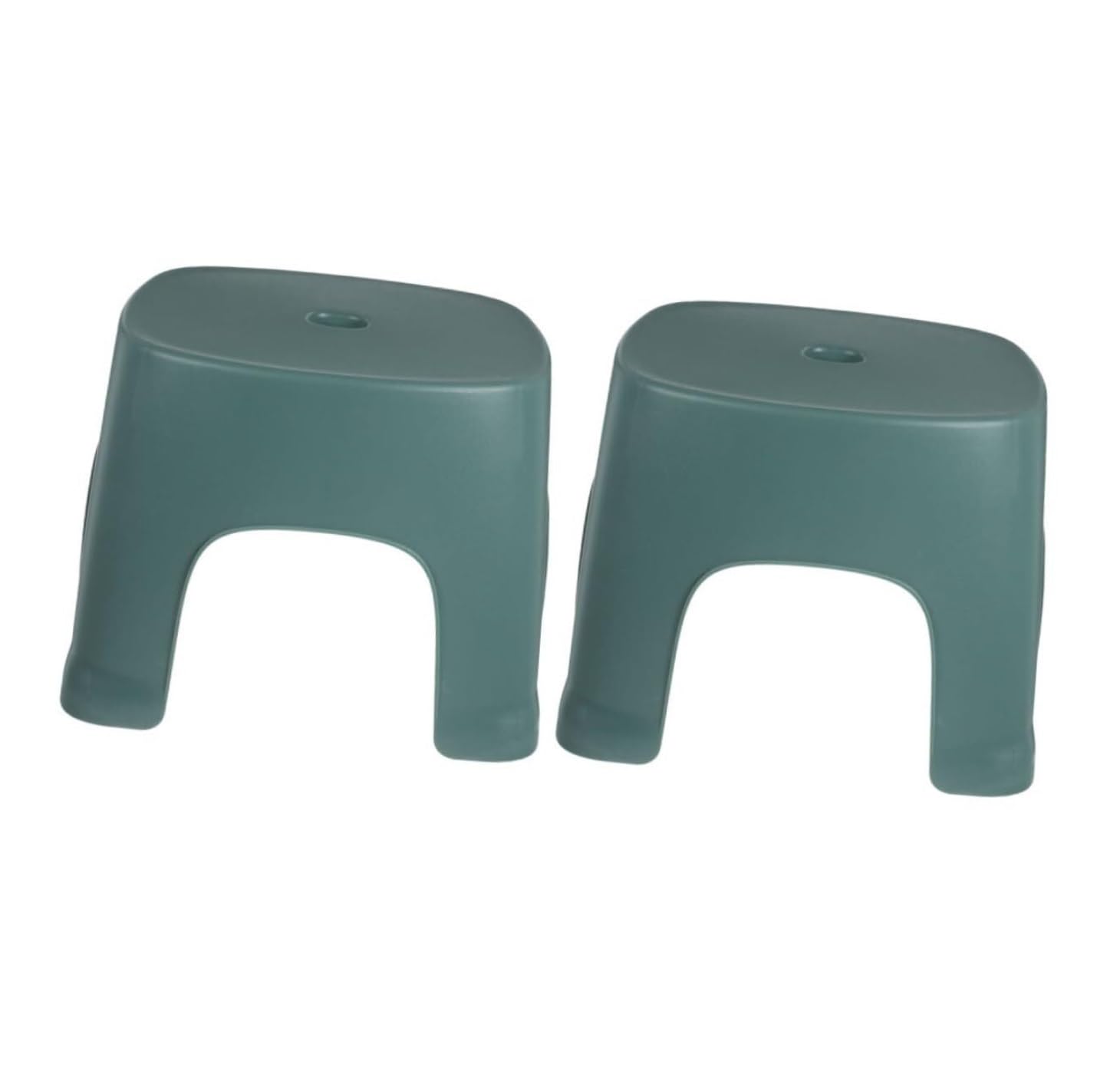 Pouf Poggiapiedi 2 Pezzi Sgabello Basso in Plastica for Ufficio Portico Piccolo Accessorio per Casa(Grün)