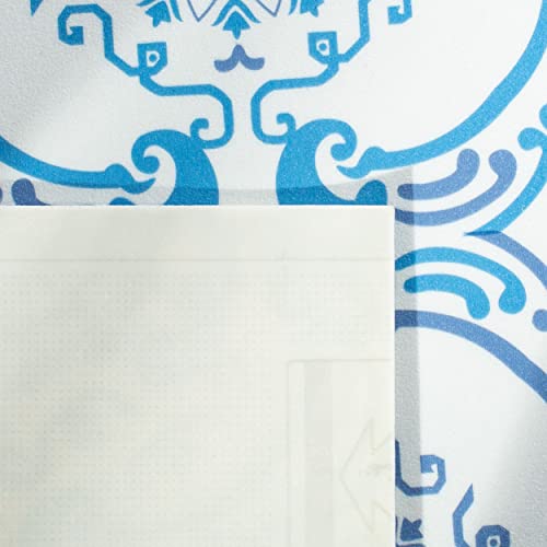Tapete Vinílico Decorativo Azul e Marfil 99x152 cm miniatura 3
