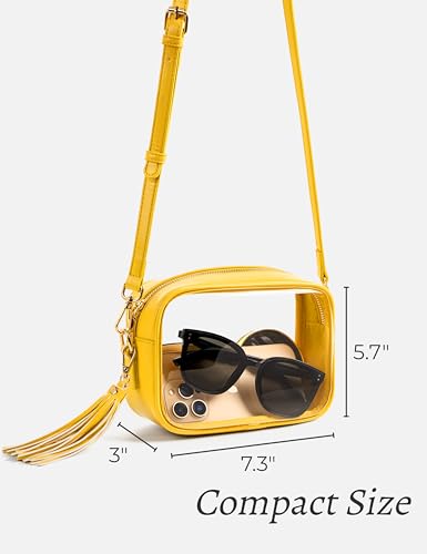 Image of Yarnic Clear Bag Stadium Approved, PVC Transparent Crossbody Purse Small Clear Crossbody Bag with Adjustable Shoulder Strap