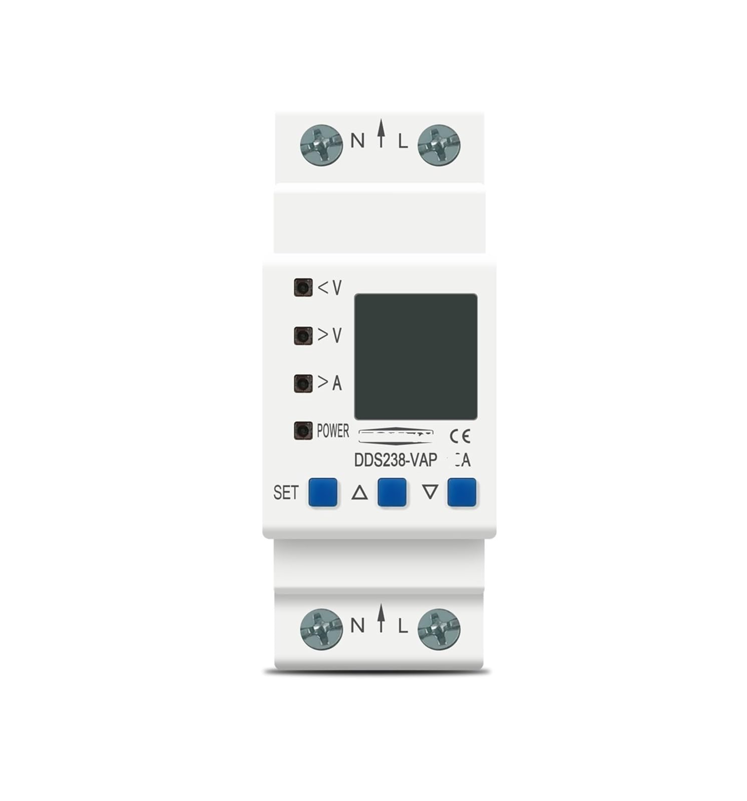 JNVFTCUX 63A 80A 110V 230V Rail Adjustable Over-undervoltage Protector Current limiting Protection Voltmeter kWh(80A Bottom input)