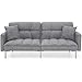 Best Choice Products Linen Upholstered Tufted Convertible Splitback Sleeper Futon w/Pillows, Dark Gray