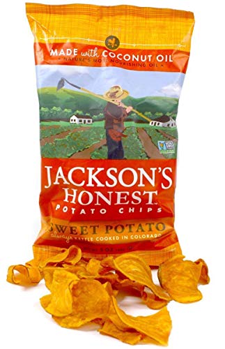 Jackson's Honest Sweet Potato Chips, Cooked in Coconut Oil, Paleo Friendly, 5 Oz, (1 Pack)
