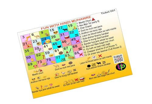 Image of Funny Tambola Tickets | Funny Muhavare Party Theme Housie Tambola Themed Bingo Game| Kitty Party Theme Housie Tickets | English | for Family & Friends (Set of 15 Tickets)