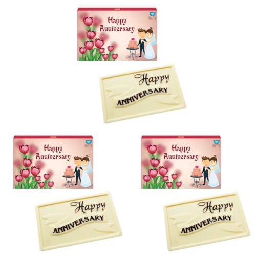 Image of Bogatchi Happy Anniversary Chocolates White Chocolates, 70 Grams (Pack of 3)