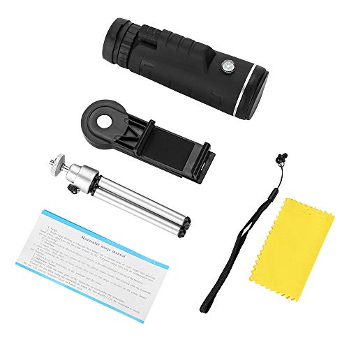 Yorten 40X60 Zoom Lens Optical Monocular Telescope Compass + Tripé + Clip Universal para telefone