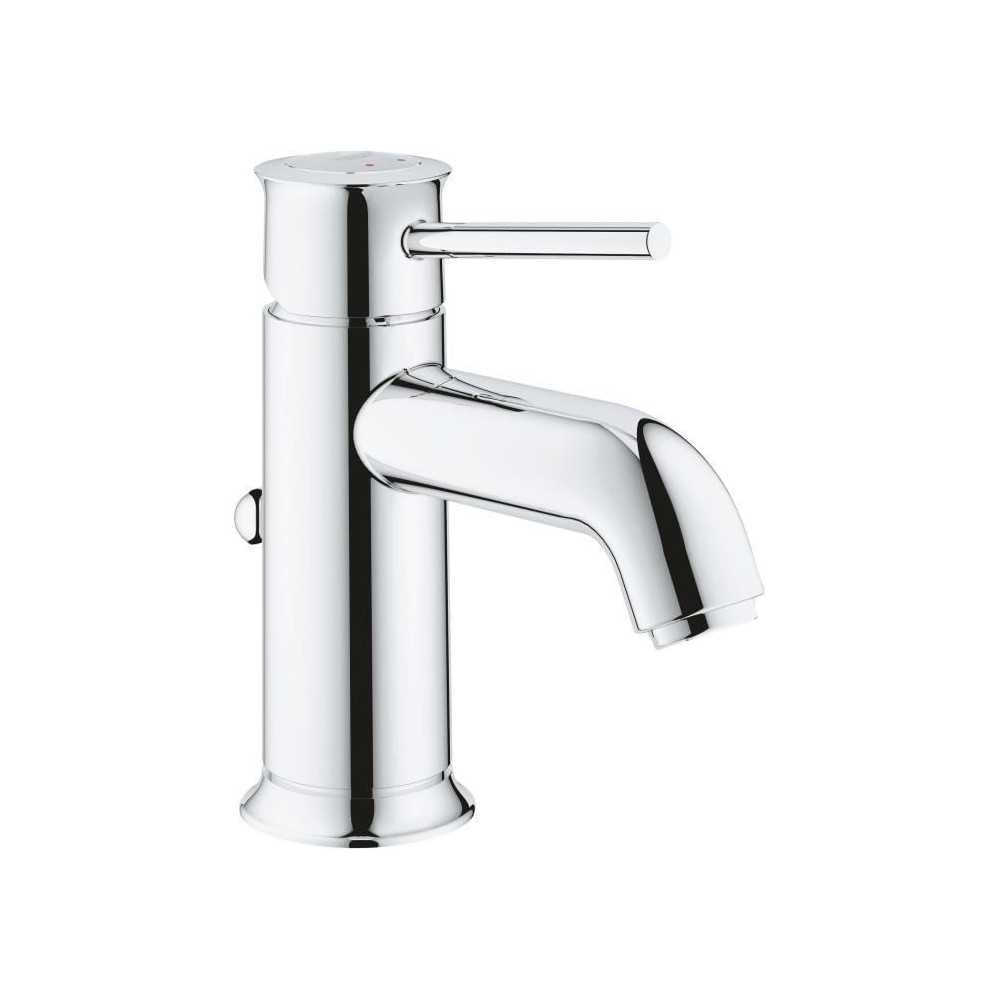 Grohe Start Classic QuickFix- Grifo de lavabo monomando S (vaciador automático, menor consumo de agua, instalación rápida, altura 155mm), cromo, 23810000