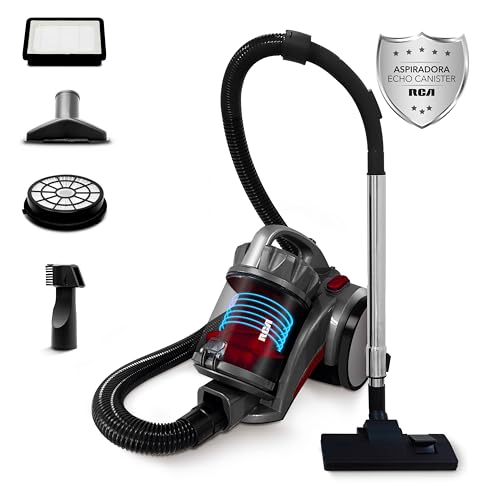 La Mejor Lista de Aspiradora Koblenz los mejores 10. 41 RCA Aspiradora Canister Echo RC-A2, Regulador de Succión, Filtro HEPA, Capacidad 2 L Extraíble, Ideal para Mascotas y Polvo, Accesorios Incluidos, Hogar y Alfombras, Cable de 5...