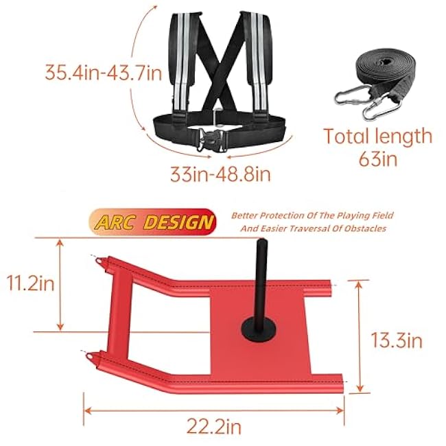 Weight Sled for Training - Heavy Duty Football Sled for Lineman, Sled Pull Workouts, Speed & Strength Training, Football Blocking Sled, Running Sled for Athletes, Weighted Sled for Outdoor & Indoor Workouts