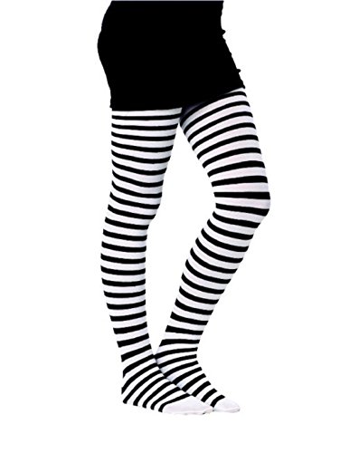 Emily the Strange Character Tights Black White Stripe