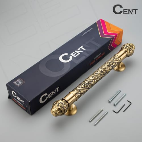 Image of CENT Full Brass 18 Inch Dynamic Door Handle for Main Door, Bedroom Door Handle for Wooden, Glass Door, Pull-Push Door Handle for Home, Office, Hotel-Pack of 1 | Antique Finish