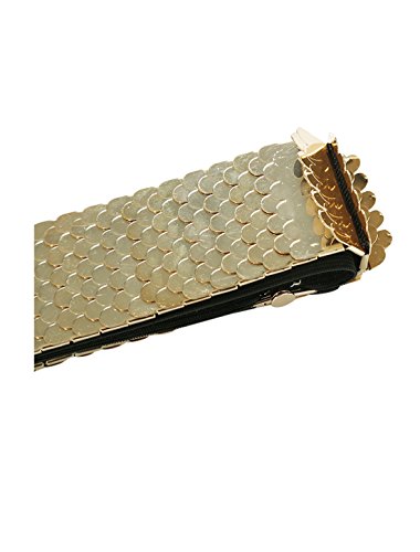 uxcell Women Fish Scale Fashionable Belt Elastic Band Metal Waistband Width 1 3/4 Inches3