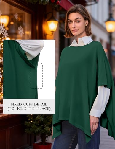 Image of PULI Women's Pullover Poncho Sweater Oversized Knit Layering Top Travel | Sleeveless and Layers Over Any Shirt At Home or Work