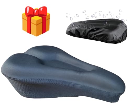 Cubre Sillín de Bicicleta Gel, Funda De Gel para Sillín de Bicicleta, Cubre Asiento de Bicicleta Cómodo y Transpirable con Funda Impermeable para Bicicleta de Carretera, Montaña y Urbana