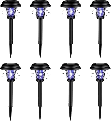 Citybaby電撃殺虫器 ソーラー蚊取りライト 【1台2役&ソーラーパネル搭載&360°強力蚊除け】屋外 ソーラー UV光源誘引式 電気式蚊取り器 蚊取りと照明両用 ガーデンライト 防水防塵 IP65 防雨仕様 捕虫器 虫除け コバエ取り 蚊取り 配線不
