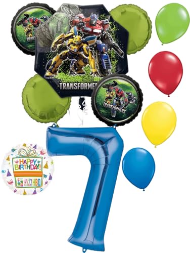 7th Birthday Party Supplies 11pc Transformer's Balloons Decorations