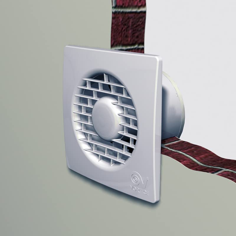 Vortice Aspiratore Elicoidale Ventilatore Punto Filo per ricambio aria bagno con valvola anti ritorno 220/240 V 50 Hz (11124 (Diametro Nominale Condotto 120 mm))
