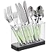mDesign Organizador de cubiertos para tenedores, cuchillos, cucharas – También sirve como cubertero para cucharones, espátulas,… - El ideal accesorio para cocina - Color: negro mate/transparente