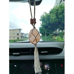 Handmade Raw Himalayan Salt Car Accessories Car Charm Rear View Mirror Car Ornament Gift for Her