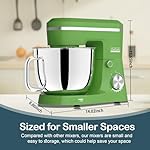 Household Stand Mixer with 6.5 Quart Bowl, Electric Food Mixer 10+p Speeds 660W, Kitchen Tilt-Head Bread Dough and Cake Mixers with Dough Hook, Whisk, Beater, Splash Guard - Image 2