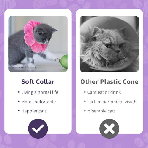 Image of Inflatable Dog Recovery Collar, Dog Cone Collar for After Surgery, Prevent Dogs from Biting & Scratching Wound E-Collars to Help with Healing Soft Pet Recovery Collar Does (Rose, L)