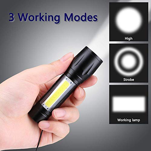 Image of Sarjak Rechargeable Spot Torch 2 in 1 Led Flashlight Zoom Torch Mini Size Telescopic Portable Light for Outdoor Other Camping