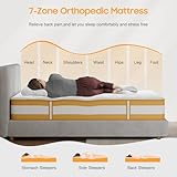 Double Mattresses 10 Inch Hybrid Memory Foam Mattress 4FT6, 7 Zone Orthopedic Double Mattress, Pocket Spring Medium Firm Breathable Soft Fabric, with Motion Isolation, with OEKO TEX(135x190x25cm) - Image 3