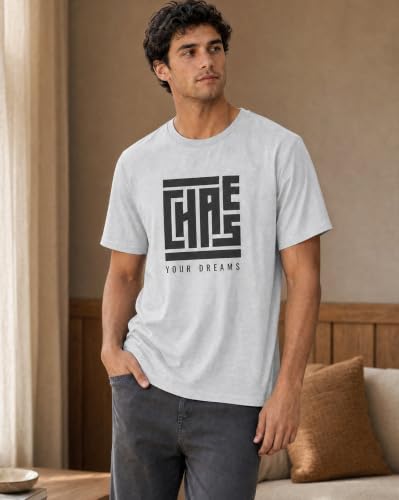 Image of Nobero 100% Cotton T Shirts for Men Stylish | Regular Fit | Graphic Printed T Shirts for Men 180 GSM Combed Cotton | Round Neck Half Sleeve