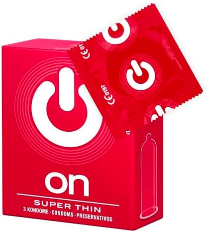 ON) Condones Super Delgados | 54 mm de ancho | Paquete de 3 | Pre...