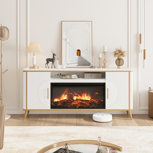 Electric Fireplace TV Stand Modern