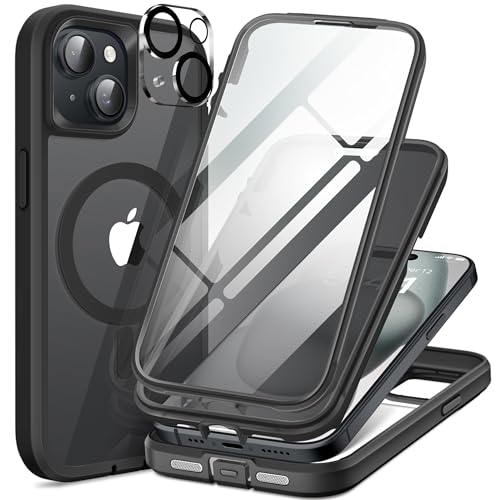 TIESZEN for iPhone 15 Case, Compatible with MagSafe, Built-in Privacy Screen Protector and Camera Protection