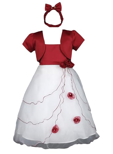 Pink Promise Apple Red Short Sleeves Girl's Bolero Christmas Holiday Dress