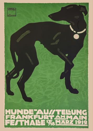 Póster vintage de galgo A3 con impresión de alta definición en formato de lámina
