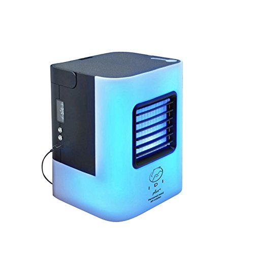 YEEMEEL Portable Air Conditioner Small Desktop Fan Nano Tech Portable Personal Air Cooler/Humidifier/Cleaner for Home and Office (Blue)