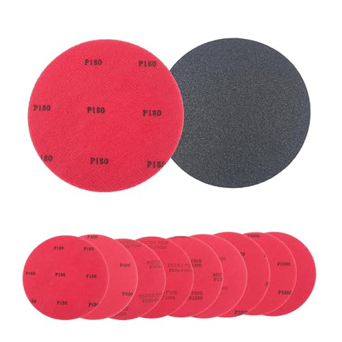 NEVTORAU 9 Piece Bowling Ball Resurfacing Kit with Sanding Pads Grit 180 320 400 500 800 1200 2000 2500 3000 Bowling Sanding Pads for Surface Cleaning Polishing and Maintenance