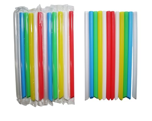 200 Pitillos Jumbo Multicolores para Smoothie 22.3 cm miniatura 1